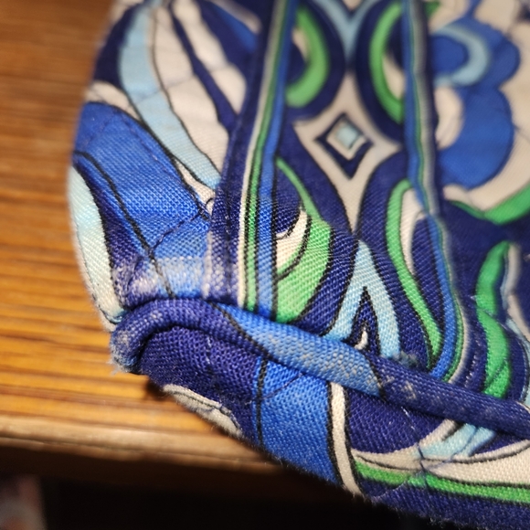 Vera Bradley Crossbody Bag Blue Green Cream 10.5x10.5 - Picture 3 of 9